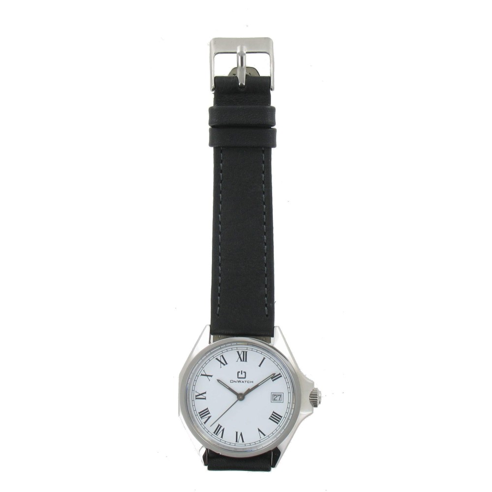 Montre de Travail en Acier Analogique Quartz 3 aiguilles et Dateur Made In France 15442-13 Montre de Travail en Acier Analogique Quartz 3 aiguilles et Dateur Made In France 15442-13