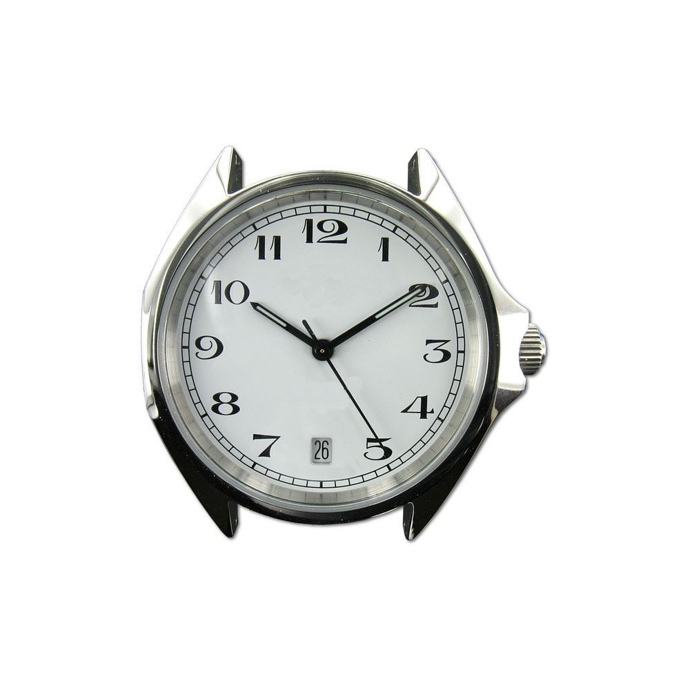 Montre de Travail en Acier Analogique Quartz 3 aiguilles et Dateur Made In France 15442-17 Montre de Travail en Acier Analogique Quartz 3 aiguilles et Dateur Made In France 15442-17
