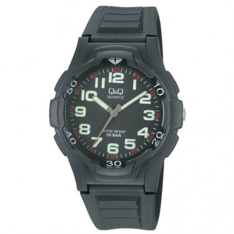 Montre Mixte en Silicone Noir 10 ATM Q&Q By Citizen VP84J002-348