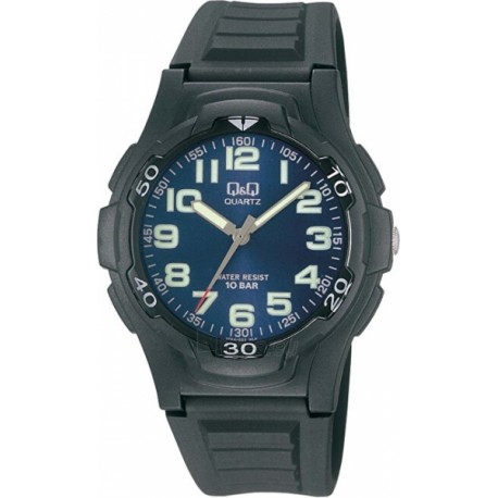 Montre Mixte en Silicone Noir 10 ATM Q&Q By Citizen VP84J003-349