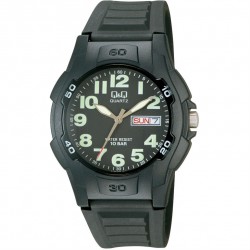 Montre Mixte en Silicone Noir 10 ATM Q&Q By Citizen A128J002-250