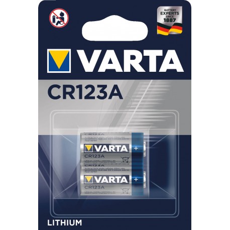 2 Piles CR123A Lithium Photo CR17345 3 Volts 1430 mAh Varta - 2