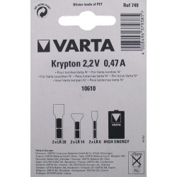 2 Ampoules Lampe Torche Varta Type Krypton Blanche 2,2 Volts 0,47 A-749 - 2