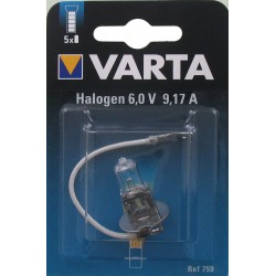 Ampoule Lampe Torche Type Halogen Blanche 6 Volts 9,17 A-Varta 759 - 1