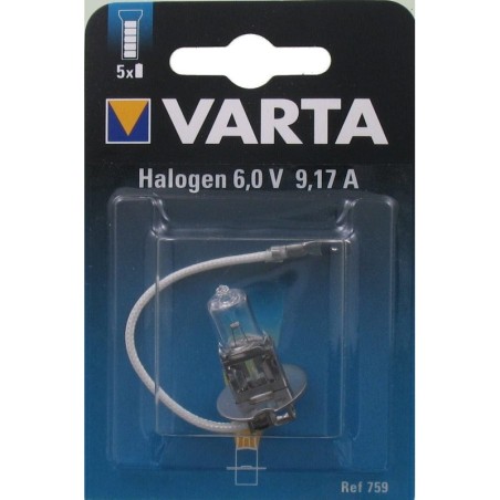 Ampoule Lampe Torche Type Halogen Blanche 6 Volts 9,17 A-Varta 759 - 1