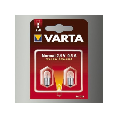 2 Ampoules Lampe Torche Type Normal Blanche 2,4 Volts 0,5 A-Varta 718 - 1