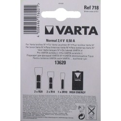 2 Ampoules Lampe Torche Type Normal Blanche 2,4 Volts 0,5 A-Varta 718 - 2