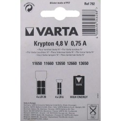 2 Ampoules Lampe Torche Type Krypton Blanche 4,8 Volts 0,75 A-Varta 792 - 2