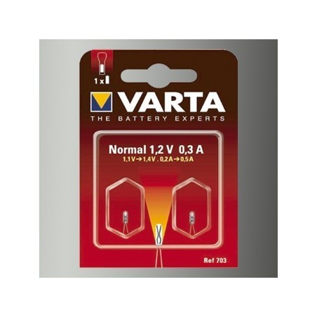 2 Ampoules Lampe Torche Type Normal Blanche 1,2 Volts 0,3 A-Varta 703 - 1