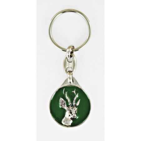 Porte-Clés Animal Chevreuil Brocard en Métal Fabrication Artisanale Française - 1