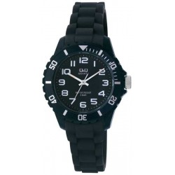 Montre Mixte Analogique Quartz Noir en Silicone Q&Q Z101J001 - 1