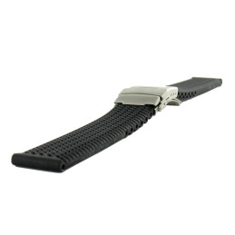 Bracelet de Montre 22mm Noir en Silicone Rubber Sport  Waterproof