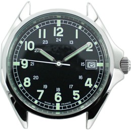 Montre de Travail en Acier Analogique Quartz 3 aiguilles et Dateur Made In France