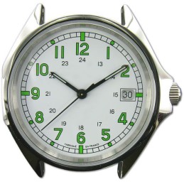 Montre de Travail en Acier Analogique Quartz 3 aiguilles et Dateur Made In France