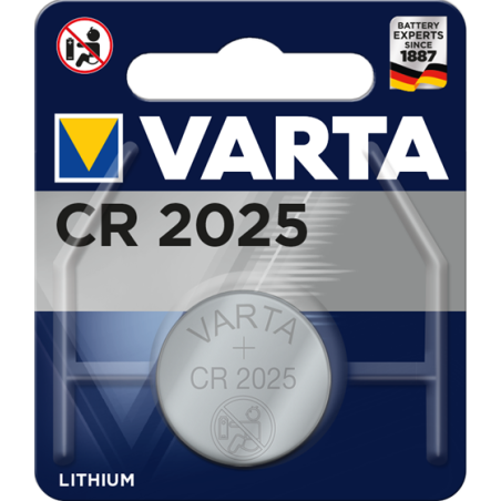 Pile Bouton CR2025 Lithium 3Volts 170 mAh Varta