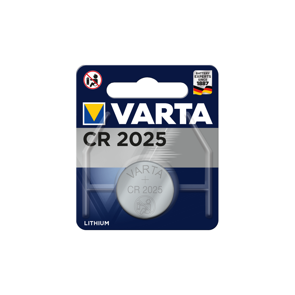 Pile Bouton CR2025 Lithium 3Volts 170 mAh Varta