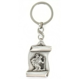 Porte Clés Médaille Argentée de Saint Christophe Fabrication Artisanale