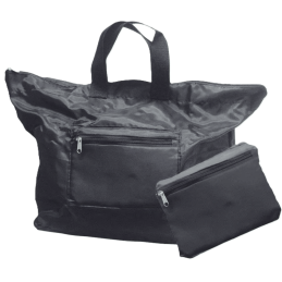 Sac Cabas de Courses Réutilisable et Esthétique Noir de 25 litres avec Pochette