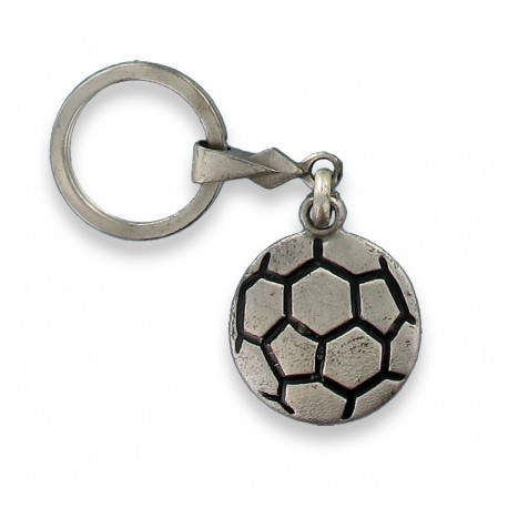 Porte clés ballon de football en métal. Made In France Artisanal
