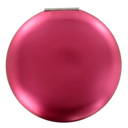 Miroir De Poche Rond Double Pliant 2 Faces Rouge Effet Nacré