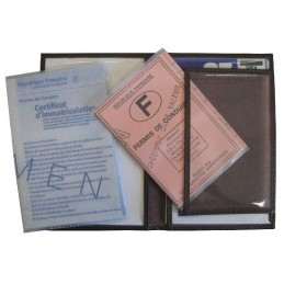 Porte Documents en Cuir Noir Véritable Toril 145x95x5mm