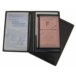 Porte Documents en Cuir Noir Véritable Toril 145x95x5mm