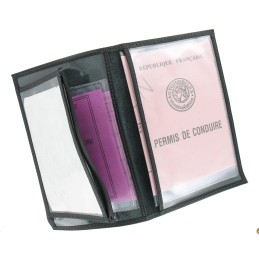 Porte Documents en Cuir Noir Véritable Toril 145x95x5mm