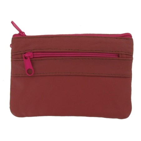 Porte-Monnaie Multi-poches Noir en Cuir Véritable 120x80x10mm