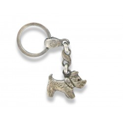Porte clés chien Cairn Fox terrier en métal . Made In France Artisanal