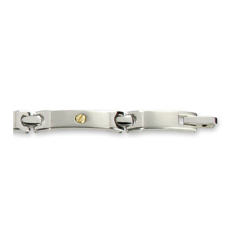 Bracelet en Acier Inoxydable 316L et inserts de 6 vis Or 210mm
