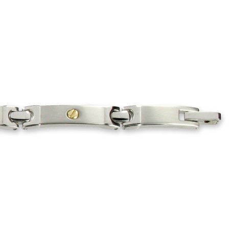 Bracelet en Acier Inoxydable 316L et inserts de 6 vis Or 210mm