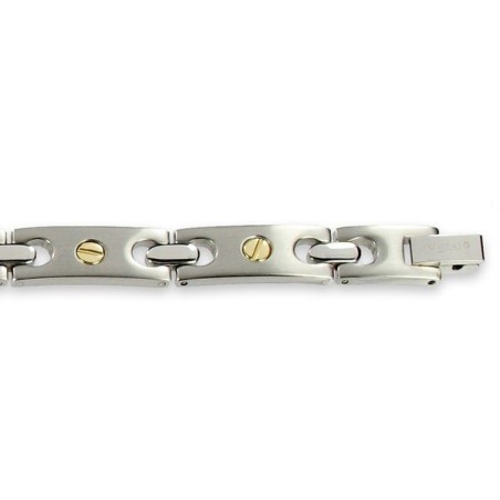 Bracelet en Acier Inoxydable 316L et inserts de 8 vis Or 210mm
