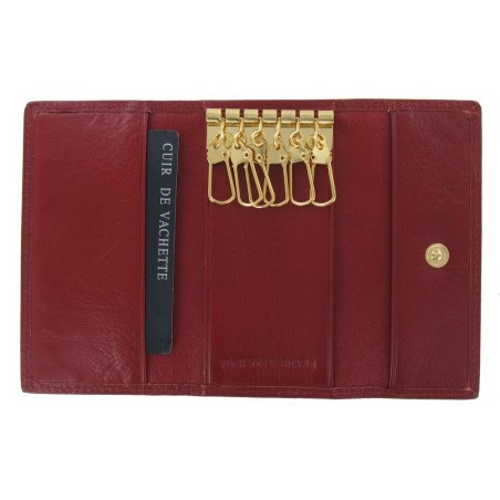 Porte-Clés Rouge Spirit en Cuir Véritable 110x60x15mm