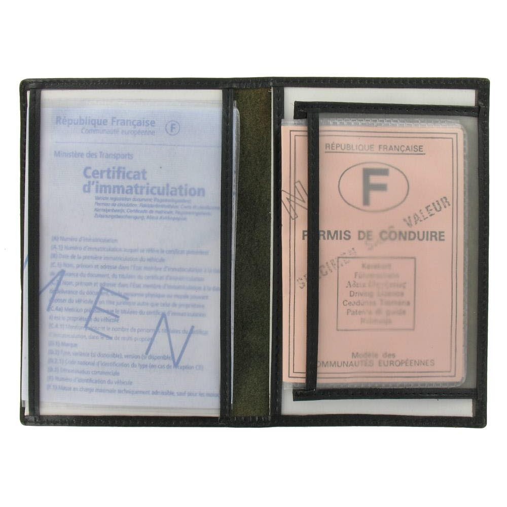 Porte Documents Spirit Noir en Cuir Véritable 115x95x10mm
