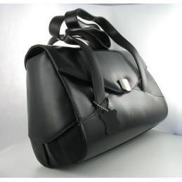 Sac à Main à Bandoulière Noir en Cuir Véritable 300x180x110mm