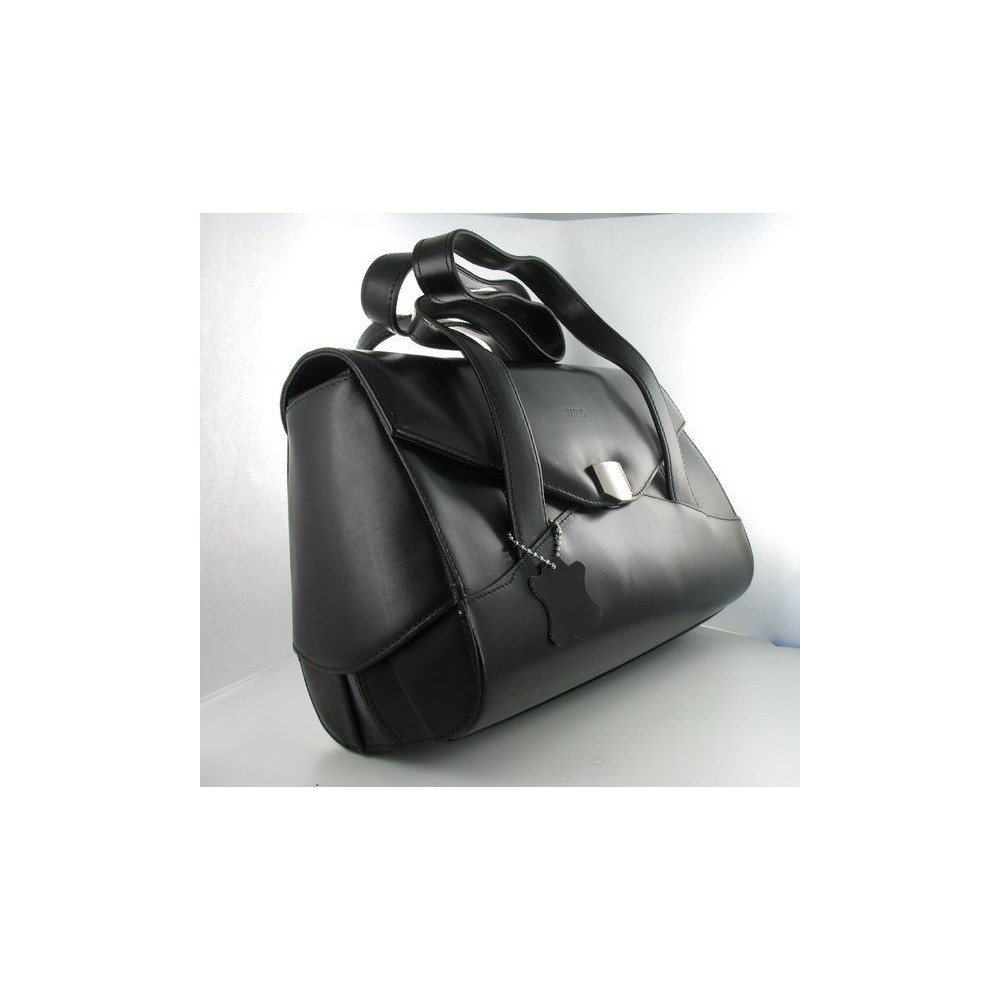 Sac à Main à Bandoulière Noir en Cuir Véritable 300x180x110mm