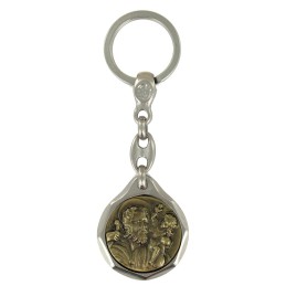 Porte Clés Médaille de Saint-Christophe Laitonnée Fabrication Artisanale