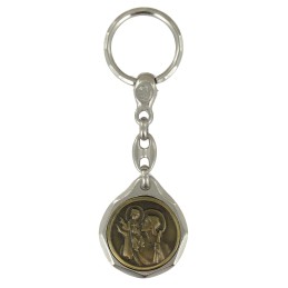 Porte Clés Médaille de Saint-Christophe Laitonnée Fabrication Artisanale Française