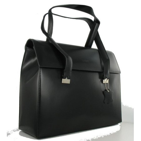 Sac à Main Noir en Cuir Véritable 280x210x95mm