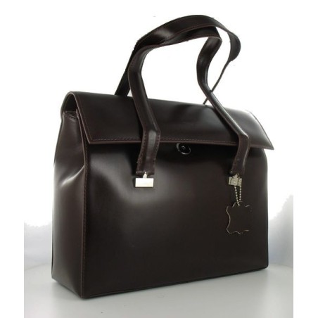 Sac à Main Marron Foncé en Cuir Véritable 280x210x95mm