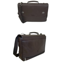 Porte-Document Noir Toril en Cuir Véritable 400x280x80mm