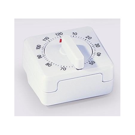 Minuteur Mécanique de Longue Durée 120 Minutes Blanc 7x7cm