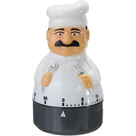Minuteur Mécanique de Courte Durée 60 Minutes Chef Cuisinier 10x6cm