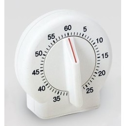 Minuteur Mécanique de Longue Durée 60 Minutes Blanc 7x7cm